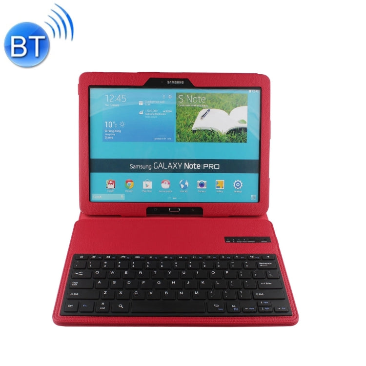 For 12.2 inch Galaxy Note Pro / P900 Separable Litchi Texture Horizontal Flip Leather Tablet Case + Bluetooth Keyboard with Holder & Selfie Function