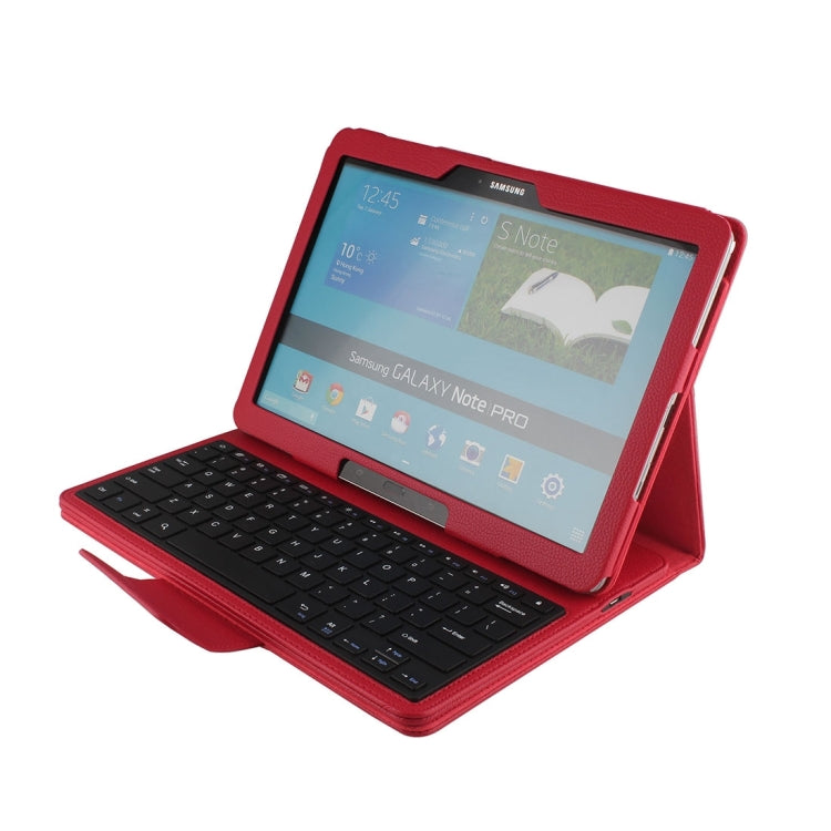 For 12.2 inch Galaxy Note Pro / P900 Separable Litchi Texture Horizontal Flip Leather Tablet Case + Bluetooth Keyboard with Holder & Selfie Function