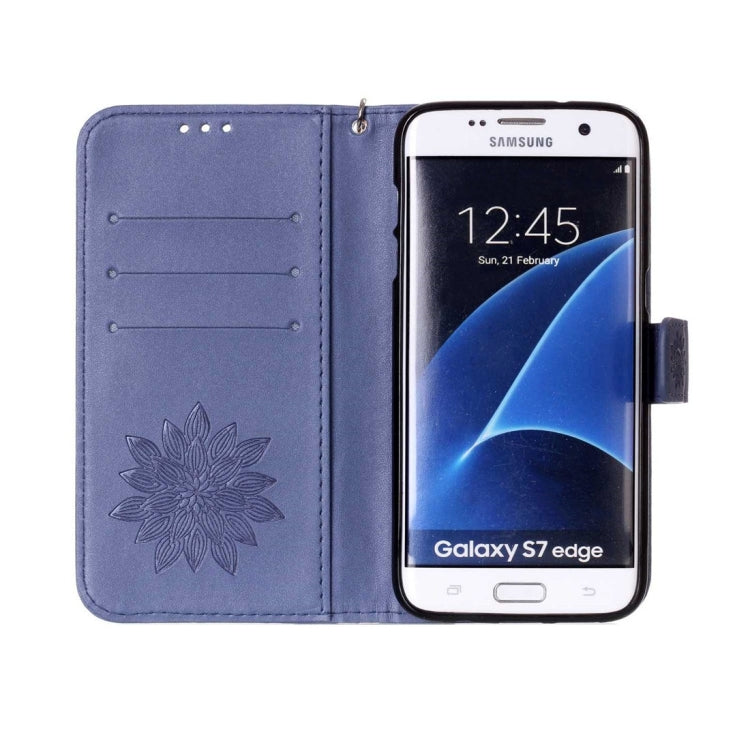 For Galaxy S7 Edge / G935 Half Flower Printing Horizontal Flip Leather Case with Holder & Card Slots & Wallet & Lanyard
