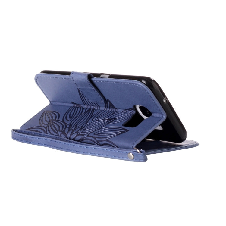 For Galaxy S7 Edge / G935 Half Flower Printing Horizontal Flip Leather Case with Holder & Card Slots & Wallet & Lanyard