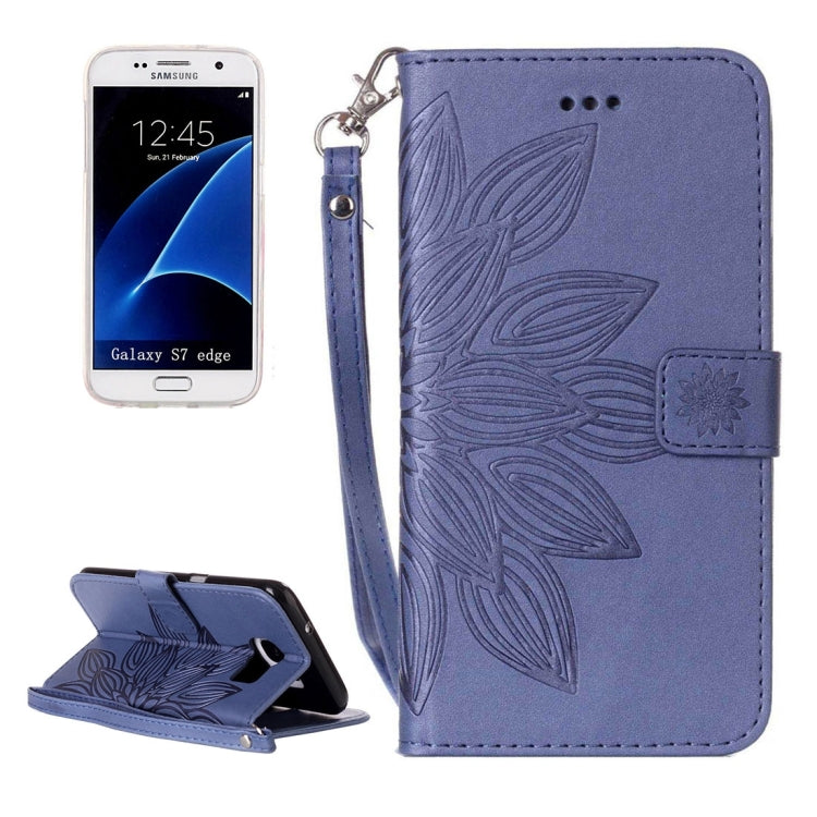 For Galaxy S7 Edge / G935 Half Flower Printing Horizontal Flip Leather Case with Holder & Card Slots & Wallet & Lanyard