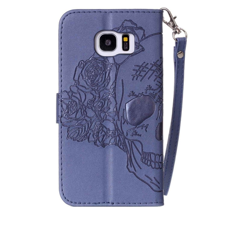 For Galaxy S7 Edge / G935 Skull Printing Horizontal Flip Leather Case with Holder & Card Slots & Wallet & Lanyard