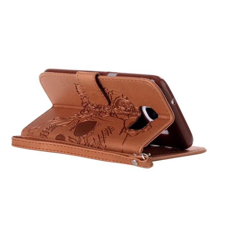 For Galaxy S7 Edge / G935 Skull Printing Horizontal Flip Leather Case with Holder & Card Slots & Wallet & Lanyard