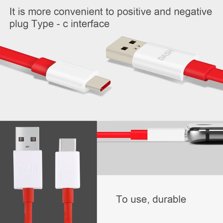 For OnePlus Phone Flash Charging USB to Type-C Data Cable, Length: 1m(Red)