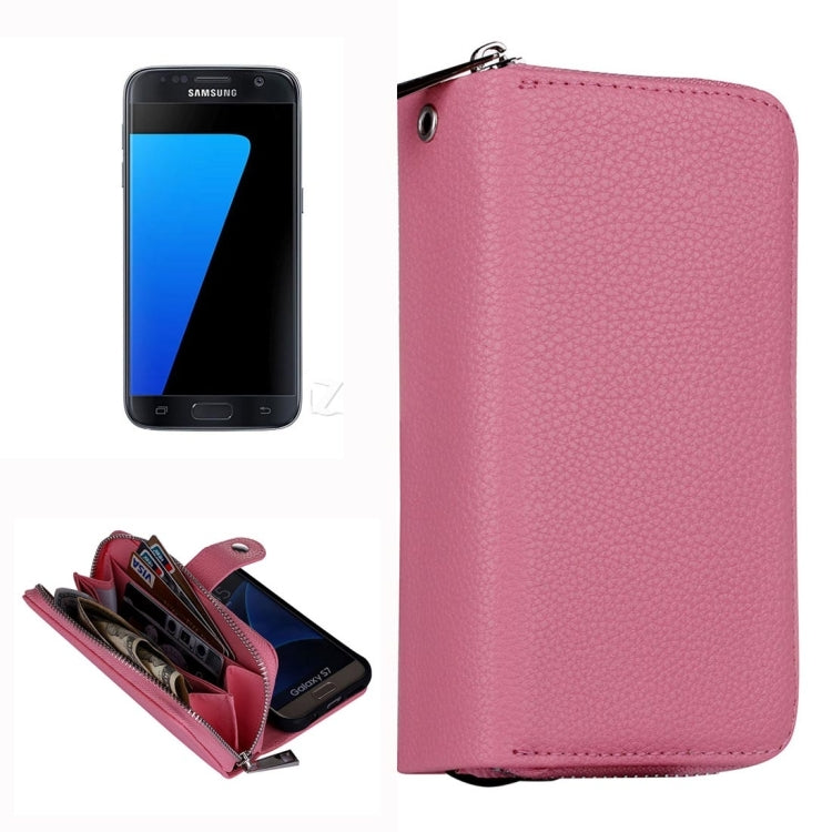 For Galaxy S7 / G930 Lithi Texture Separable Horizontal Flip Leather Case with Card Slots & Wallet & Photo Frame & Lanyard
