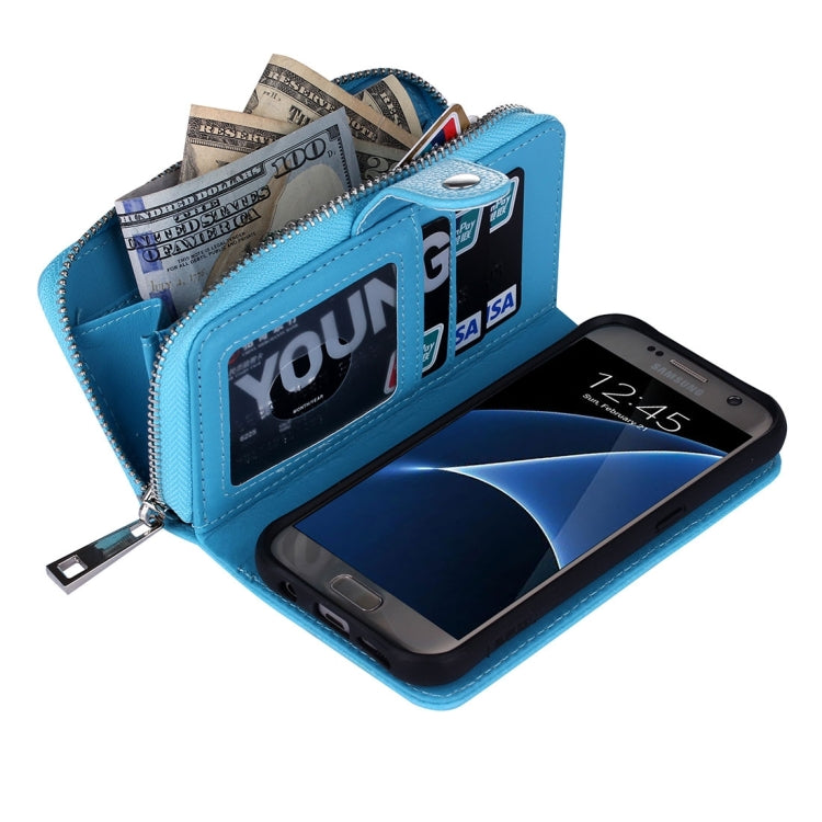 For Galaxy S7 / G930 Lithi Texture Separable Horizontal Flip Leather Case with Card Slots & Wallet & Photo Frame & Lanyard