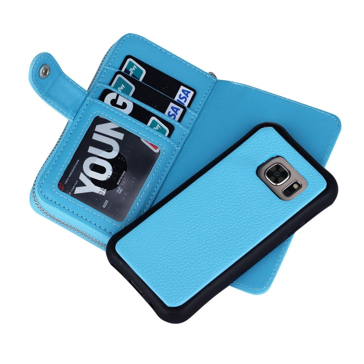 For Galaxy S7 / G930 Lithi Texture Separable Horizontal Flip Leather Case with Card Slots & Wallet & Photo Frame & Lanyard