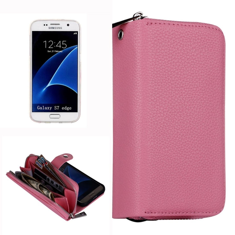 For Galaxy S7 Edge / G935 Zipper Lithi Texture Separable Horizontal Flip Leather Case with Card Slots & Wallet & Photo Frame & Lanyard