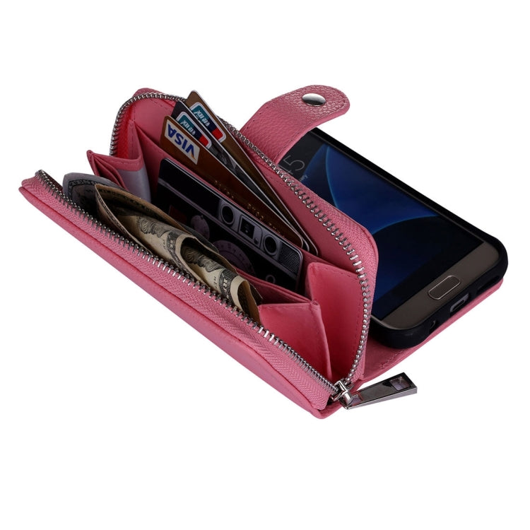 For Galaxy S7 Edge / G935 Zipper Lithi Texture Separable Horizontal Flip Leather Case with Card Slots & Wallet & Photo Frame & Lanyard