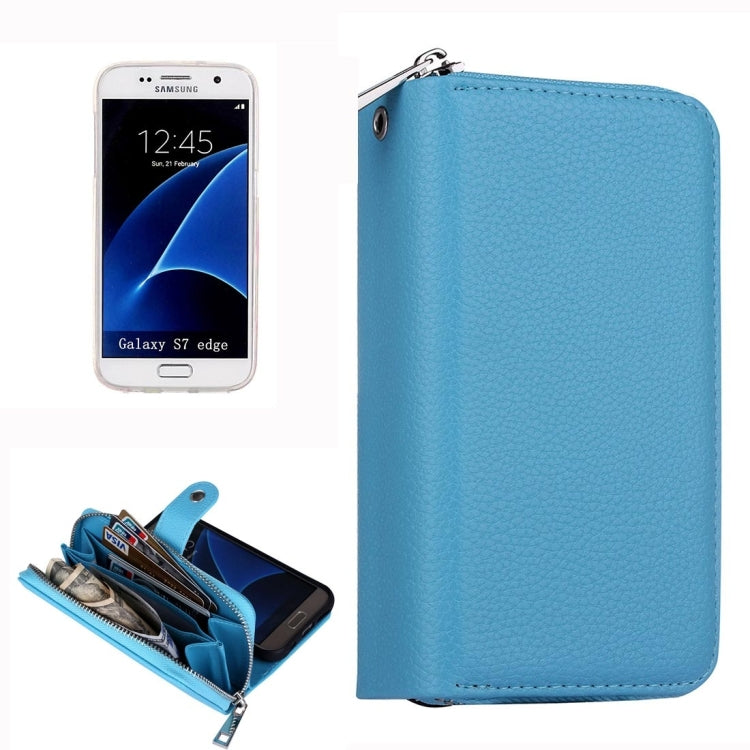 For Galaxy S7 Edge / G935 Zipper Lithi Texture Separable Horizontal Flip Leather Case with Card Slots & Wallet & Photo Frame & Lanyard