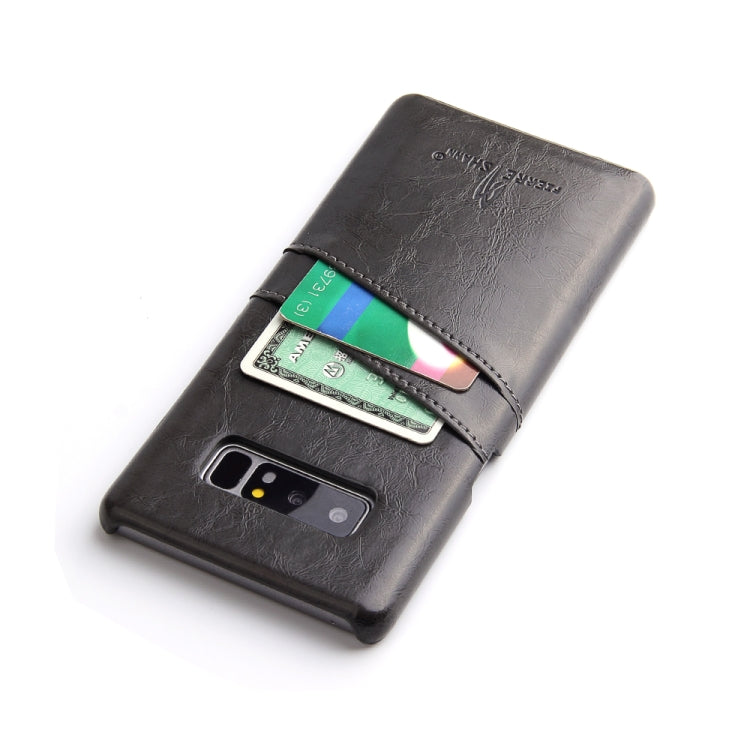 Fierre Shann Retro Oil Wax Texture PU Leather Case for Galaxy Note 8, with Card Slots