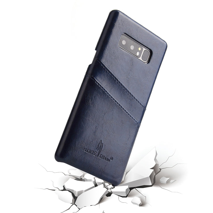 Fierre Shann Retro Oil Wax Texture PU Leather Case for Galaxy Note 8, with Card Slots