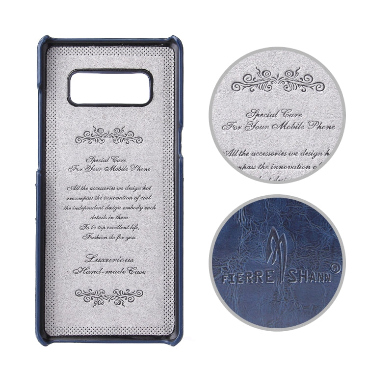 Fierre Shann Retro Oil Wax Texture PU Leather Case for Galaxy Note 8, with Card Slots