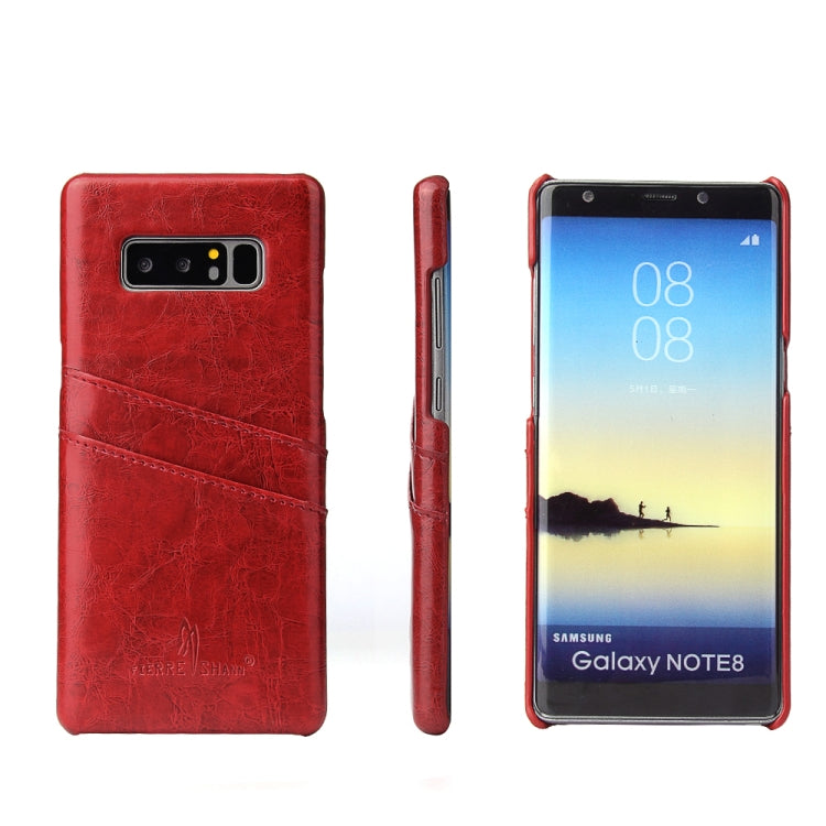 Fierre Shann Retro Oil Wax Texture PU Leather Case for Galaxy Note 8, with Card Slots