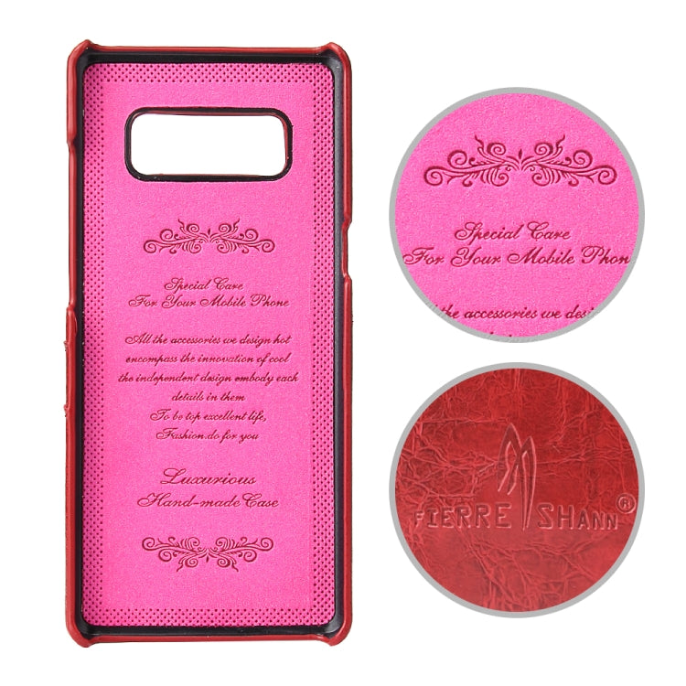 Fierre Shann Retro Oil Wax Texture PU Leather Case for Galaxy Note 8, with Card Slots