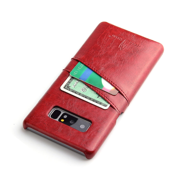 Fierre Shann Retro Oil Wax Texture PU Leather Case for Galaxy Note 8, with Card Slots