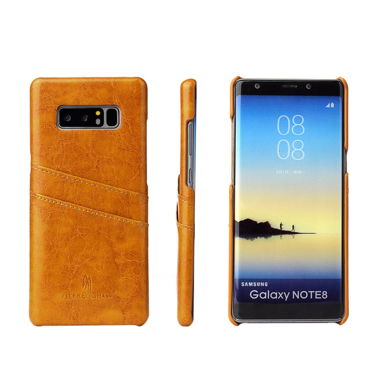 Fierre Shann Retro Oil Wax Texture PU Leather Case for Galaxy Note 8, with Card Slots