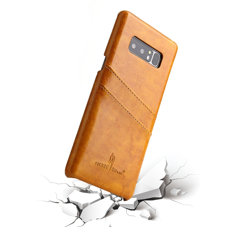 Fierre Shann Retro Oil Wax Texture PU Leather Case for Galaxy Note 8, with Card Slots