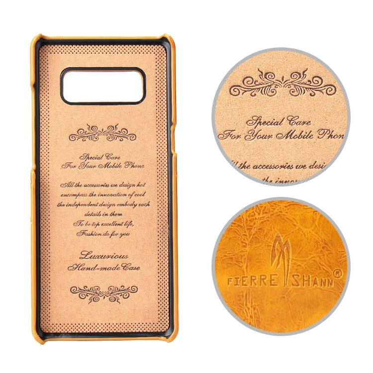 Fierre Shann Retro Oil Wax Texture PU Leather Case for Galaxy Note 8, with Card Slots
