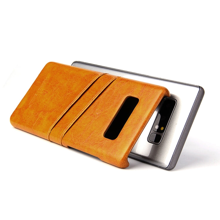 Fierre Shann Retro Oil Wax Texture PU Leather Case for Galaxy Note 8, with Card Slots