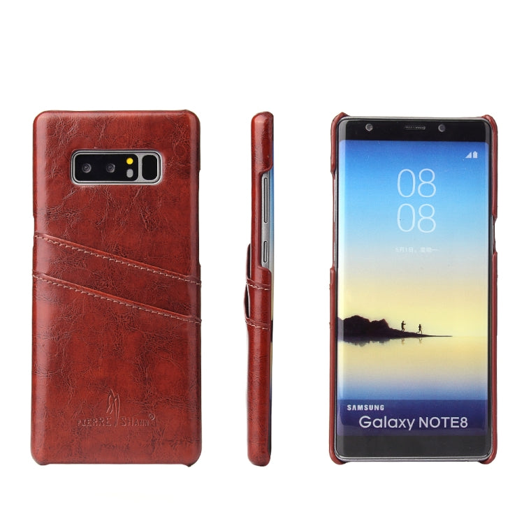 Fierre Shann Retro Oil Wax Texture PU Leather Case for Galaxy Note 8, with Card Slots