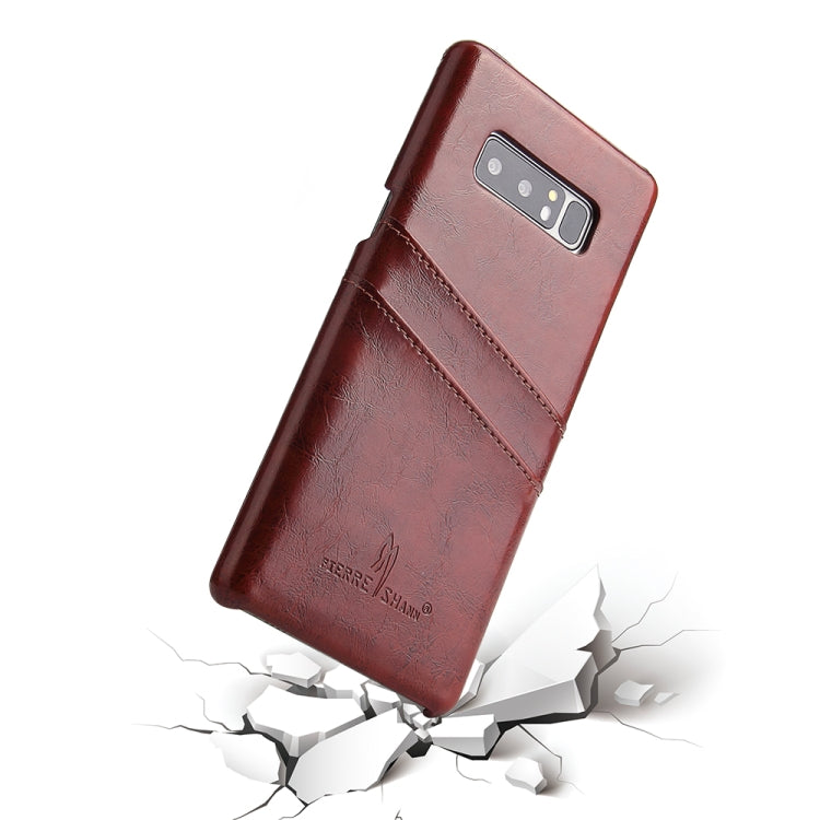 Fierre Shann Retro Oil Wax Texture PU Leather Case for Galaxy Note 8, with Card Slots