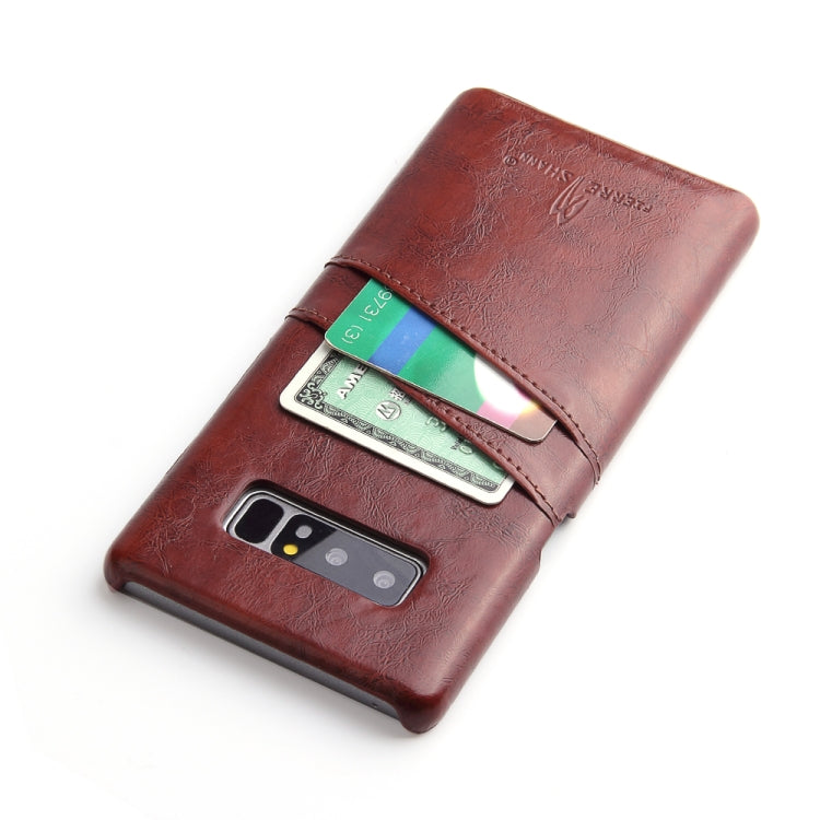 Fierre Shann Retro Oil Wax Texture PU Leather Case for Galaxy Note 8, with Card Slots