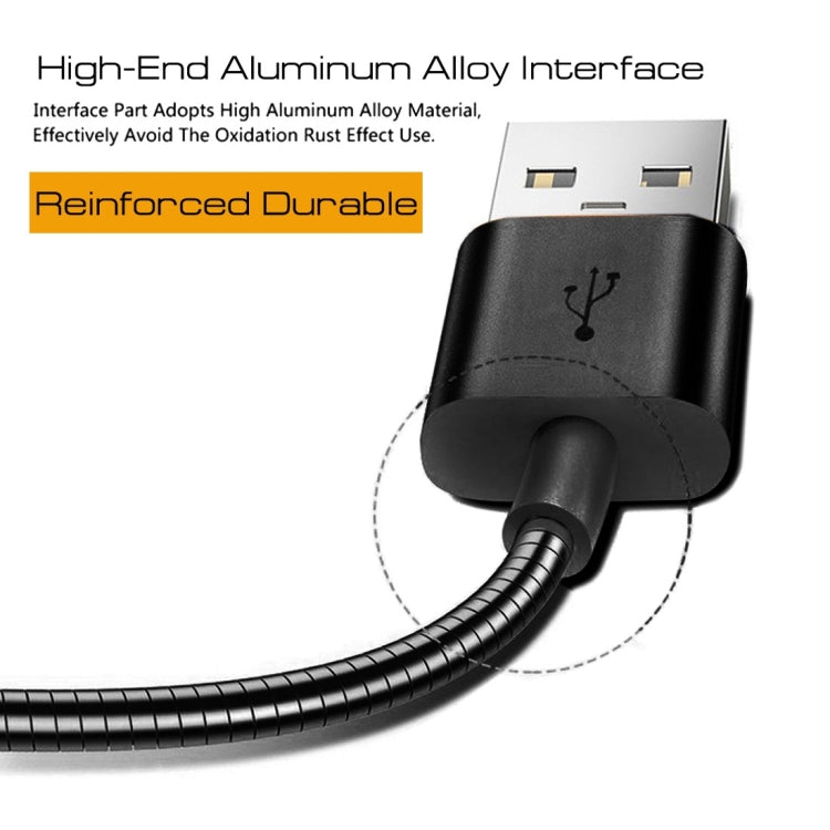 1m Micro USB to USB 2.0 Flexible Metal Data Sync Charging Cable