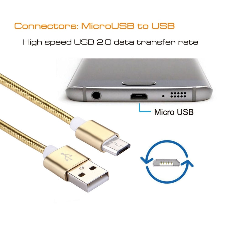 1m Micro USB to USB 2.0 Flexible Metal Data Sync Charging Cable