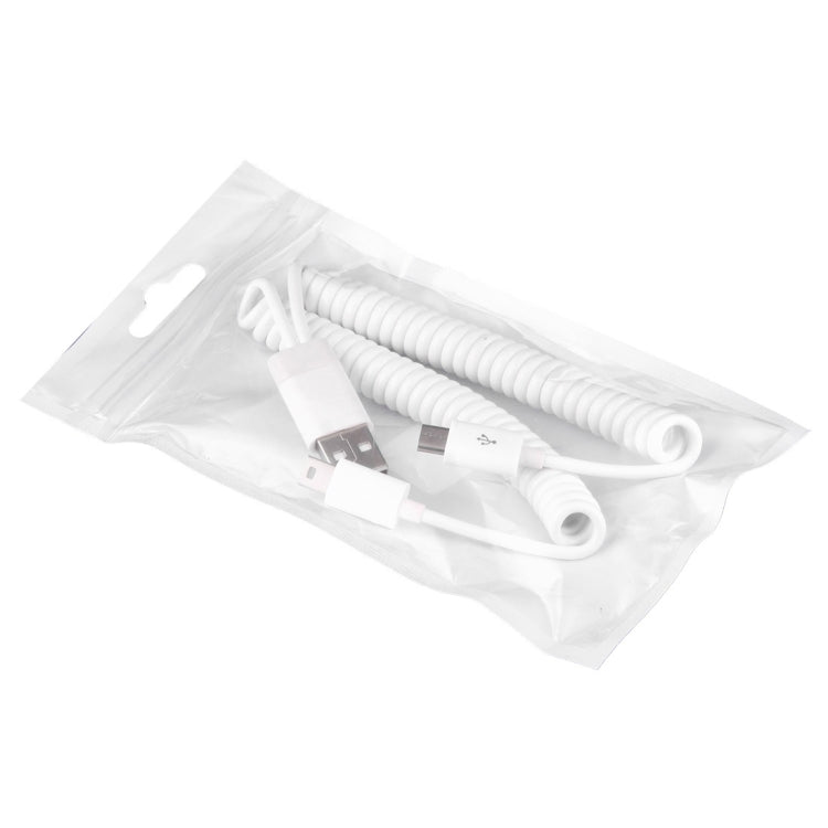 1m Mini USB & Micro USB to USB 2.0 Sync Data / Charger Spring Coiled Cable for Samsung, HTC, LG, Sony, Huawei, Lenovo, Xiaomi and other Smartphones, MP4, MP3(White)