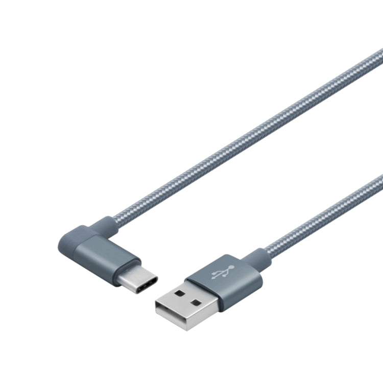 1.2m 2A 90 Copper Wires Woven Elbow USB-C / Type-C 3.1 to USB 2.0 Data / Charger Cable