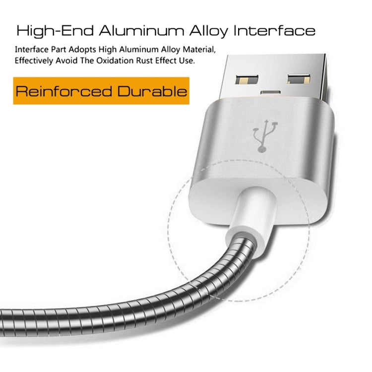 1m USB-C / Type-C 3.1 Male to USB 2.0 Male Data Sync Charging Metal Wire Spring Cable, For Galaxy S8 & S8 + / LG G6 / Huawei P10 & P10 Plus / Xiaomi Mi6 & Max 2 and other Smartphones