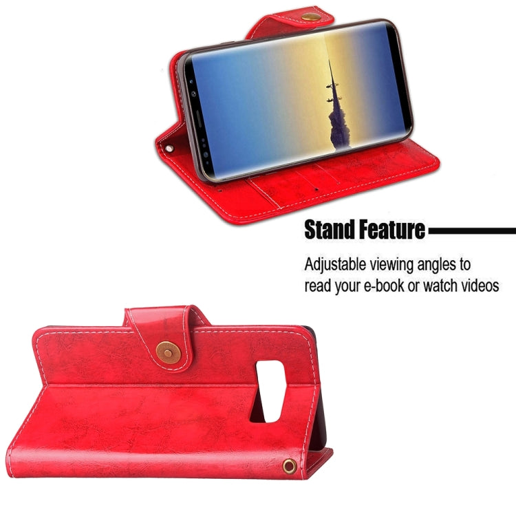 For Galaxy Note 8 Retro Crazy Horse Texture Wax Fake Leather Horizontal Flip Leather Case with Holder & Card Slots & Wallet & Lanyard