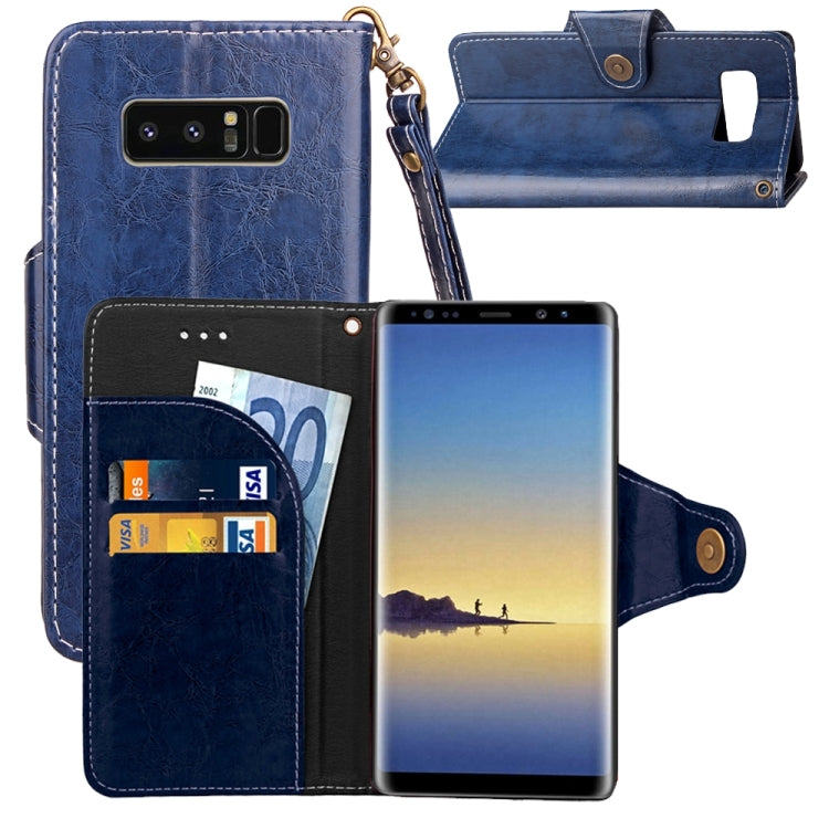 For Galaxy Note 8 Retro Crazy Horse Texture Wax Fake Leather Horizontal Flip Leather Case with Holder & Card Slots & Wallet & Lanyard