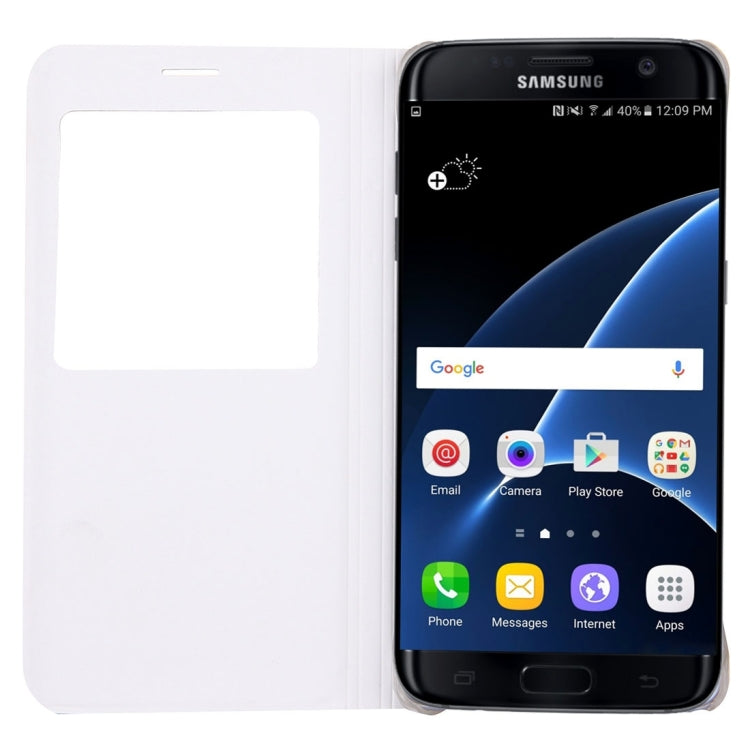 For Galaxy S7 / G930 Litchi Texture Horizontal Flip Leather Case with Call Display ID