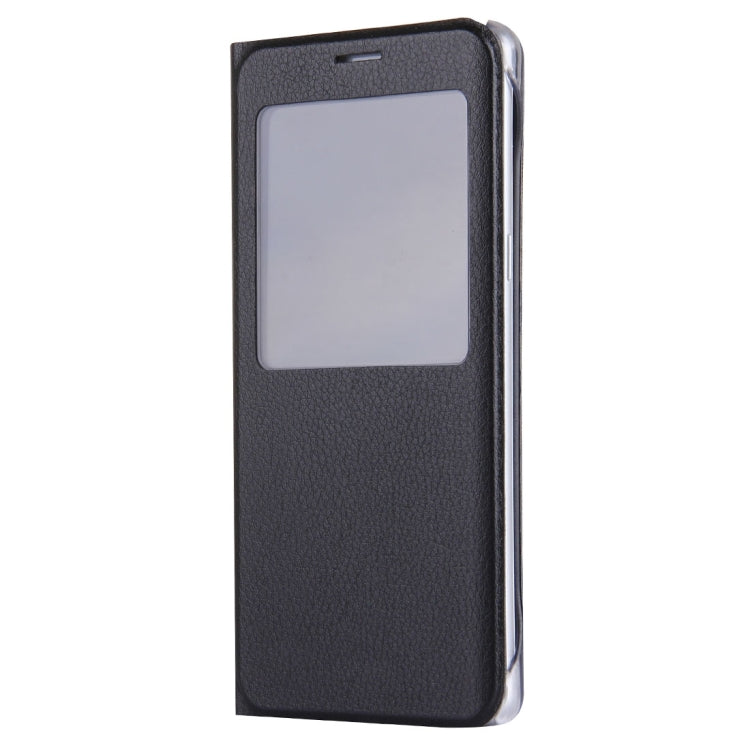 For Galaxy S7 Edge / G935 Litchi Texture Horizontal Flip Leather Case with Call Display ID