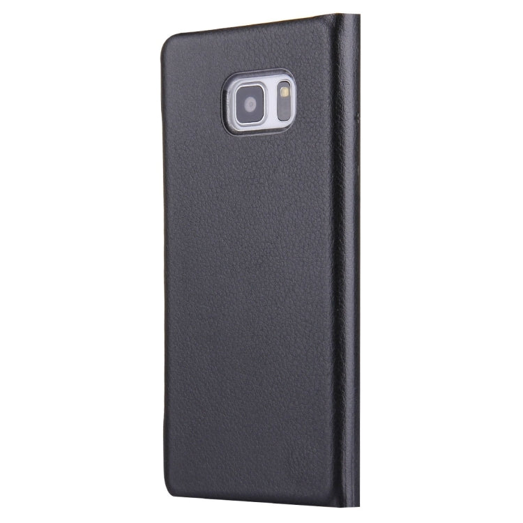 For Galaxy S7 Edge / G935 Litchi Texture Horizontal Flip Leather Case with Call Display ID