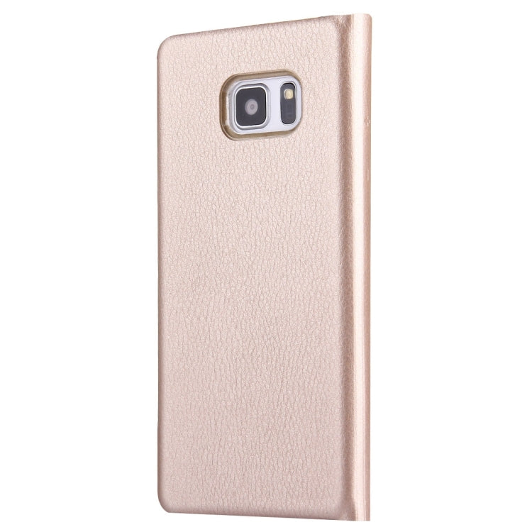 For Galaxy S7 Edge / G935 Litchi Texture Horizontal Flip Leather Case with Call Display ID