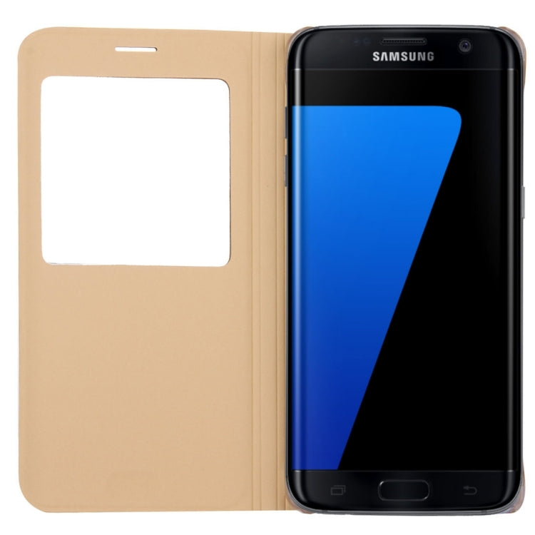 For Galaxy S7 Edge / G935 Litchi Texture Horizontal Flip Leather Case with Call Display ID