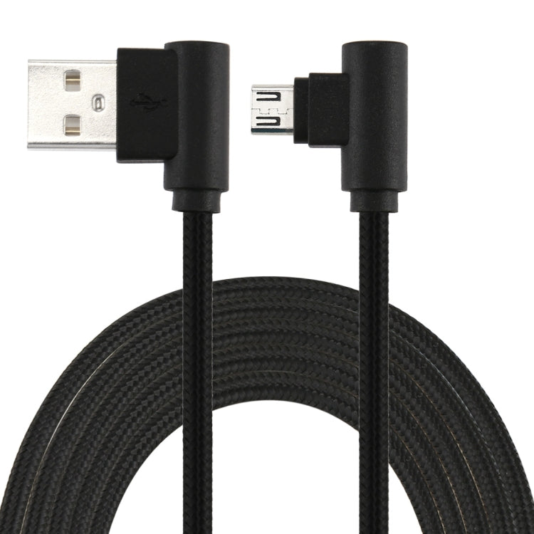 1m USB to Micro USB Nylon Weave Style Double Elbow Charging Cable