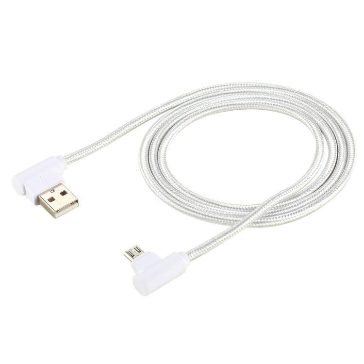 1m USB to Micro USB Nylon Weave Style Double Elbow Charging Cable