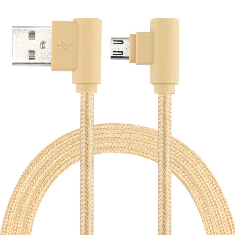 25cm USB to Micro USB Nylon Weave Style Double Elbow Charging Cable, For Samsung / Huawei / Xiaomi / Meizu / LG / HTC and Other Smartphones