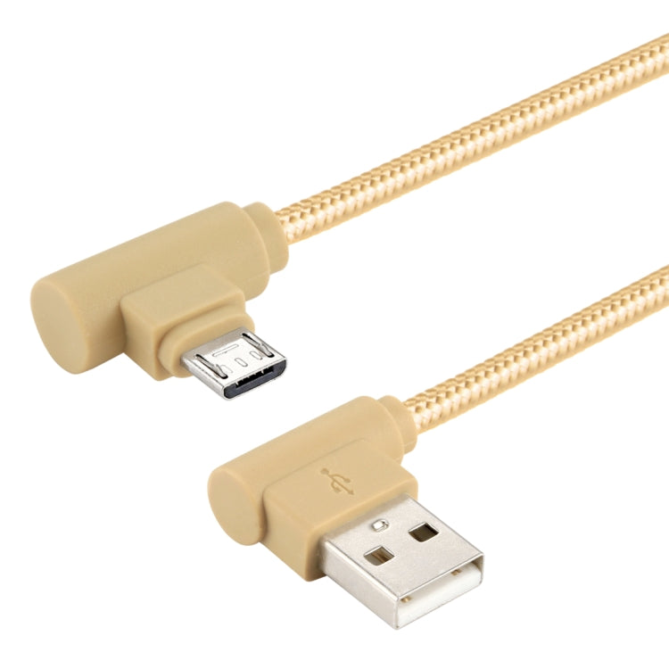 25cm USB to Micro USB Nylon Weave Style Double Elbow Charging Cable, For Samsung / Huawei / Xiaomi / Meizu / LG / HTC and Other Smartphones