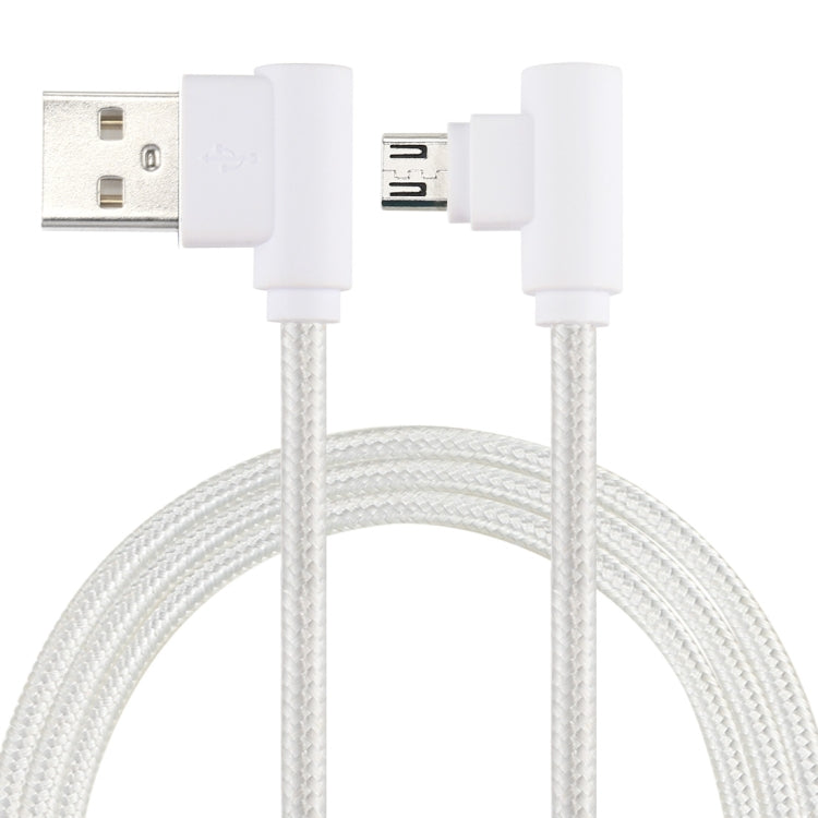 25cm USB to Micro USB Nylon Weave Style Double Elbow Charging Cable, For Samsung / Huawei / Xiaomi / Meizu / LG / HTC and Other Smartphones