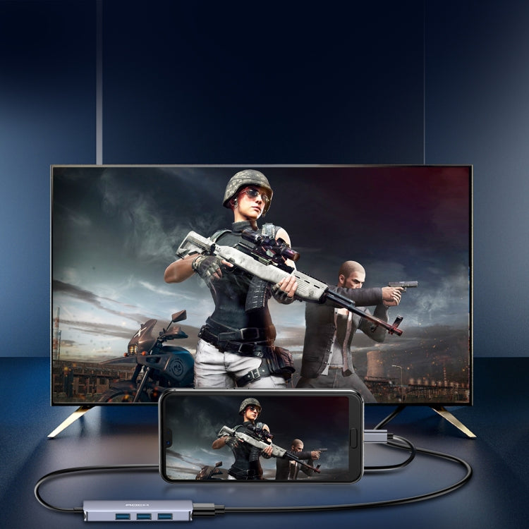 Rock USB-C to HDMI+USB3.0x3 Adapter Cable