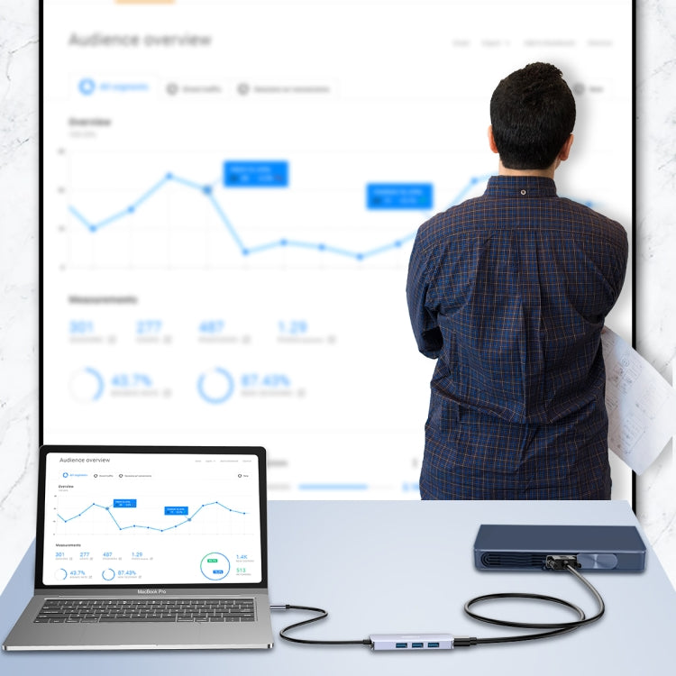 Rock USB-C to HDMI+USB3.0x3 Adapter Cable
