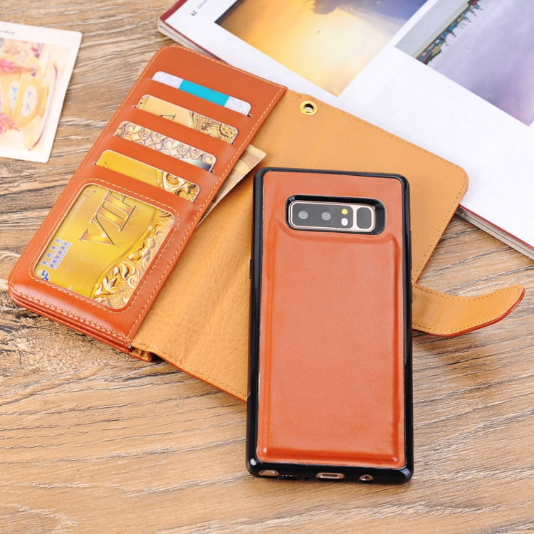 For Galaxy Note 8 PU Leather 3-layer 2 in 1 Horizontal Flip Protective Case with Card Slots & Wallet