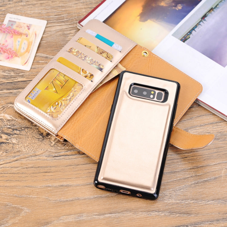 For Galaxy Note 8 PU Leather 3-layer 2 in 1 Horizontal Flip Protective Case with Card Slots & Wallet