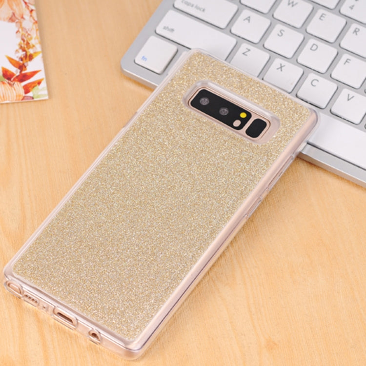 For Galaxy Note 8 Glitter Powder Frosted Shoulder Bag Horizontal Flip Leather Case Cover with Card Slots