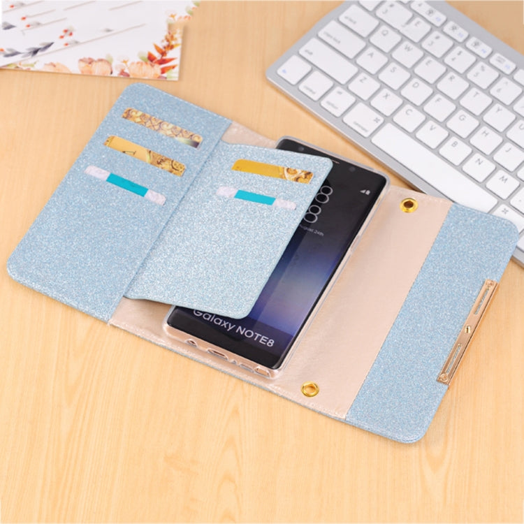 For Galaxy Note 8 Glitter Powder Frosted Shoulder Bag Horizontal Flip Leather Case Cover with Card Slots
